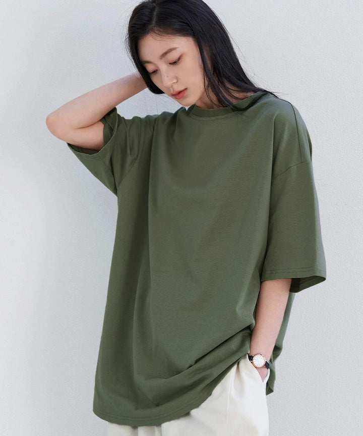 Athlizur : Olive Green Oversized T-shirt