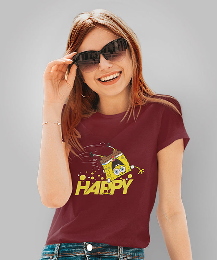 SpongeBob : Happy Women's Tshirt