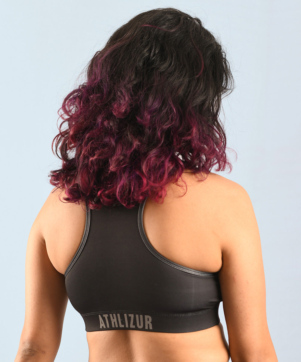 Buy Racerback sports bra for medium impact workouts online in India at Athlizur, India's leading activewear merchandise brand