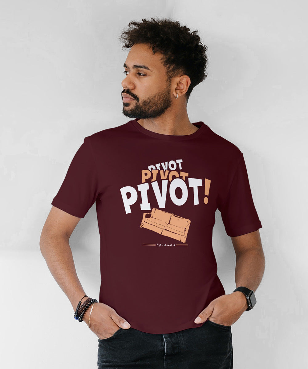 Buy Pivot Slogan t-shirt for men online in India at Athlizur. Half sleeves printed cotton tshirt for men online by Athlizur. Official Friends Tv series t-shirt and merchandise