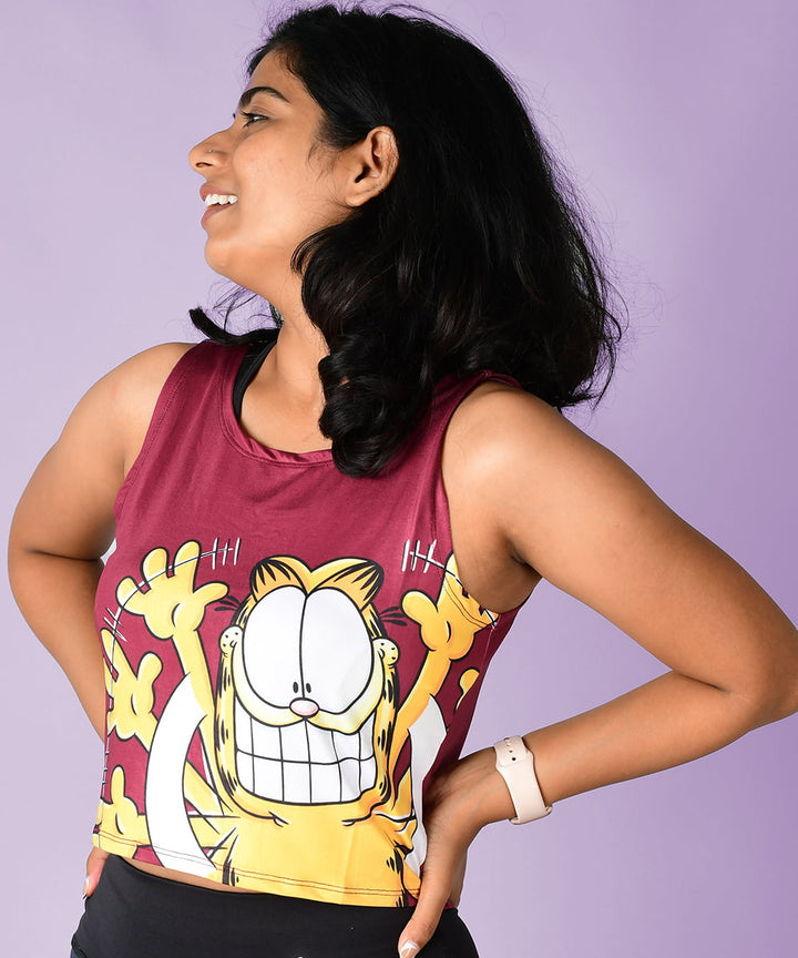 Comfortable Crop Tank. Shop for Official Garfield Top online for women at Athlizur