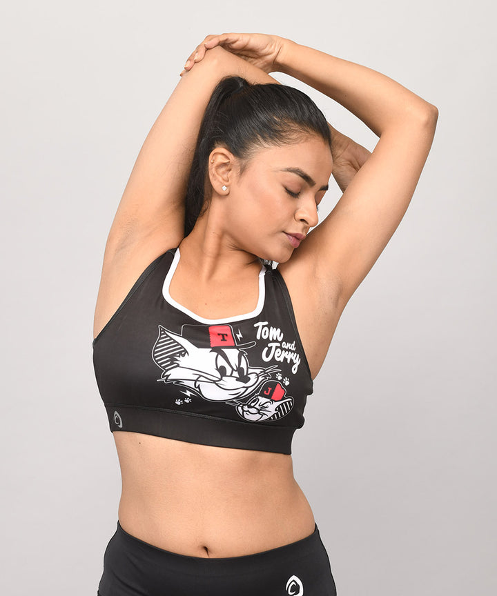 Buy cartoon bras online at Athlizur. Medium Impact Sports bra with padding in sizes XS to 3XL for women and girls