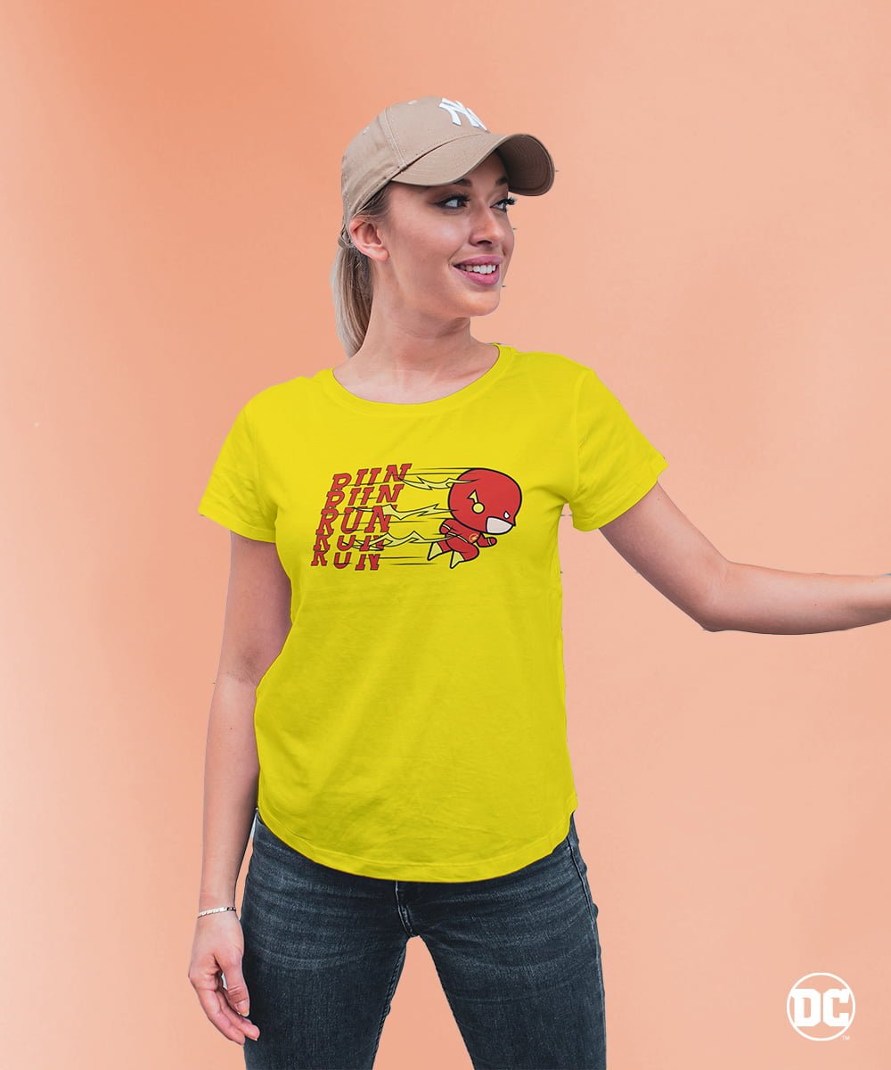 Women who run deserve to wear T-shirts featuring the Fastest man in the universe. Shop for Official The Flash Merchandise in India at Athlizur. Cute Cotton T-shirt for women with Screen Printing