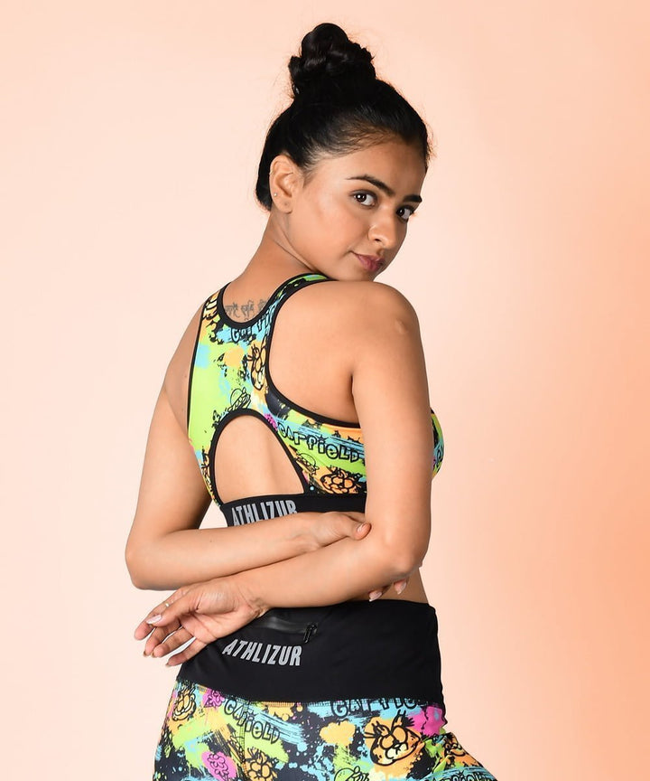 Buy Hollow Cut Racerback Sports Bra online. Shop for Official Garfield Sports Bra. Buy Green Sports Bra online in India. High Impact Sports Bra for Yoga, Gym and Running