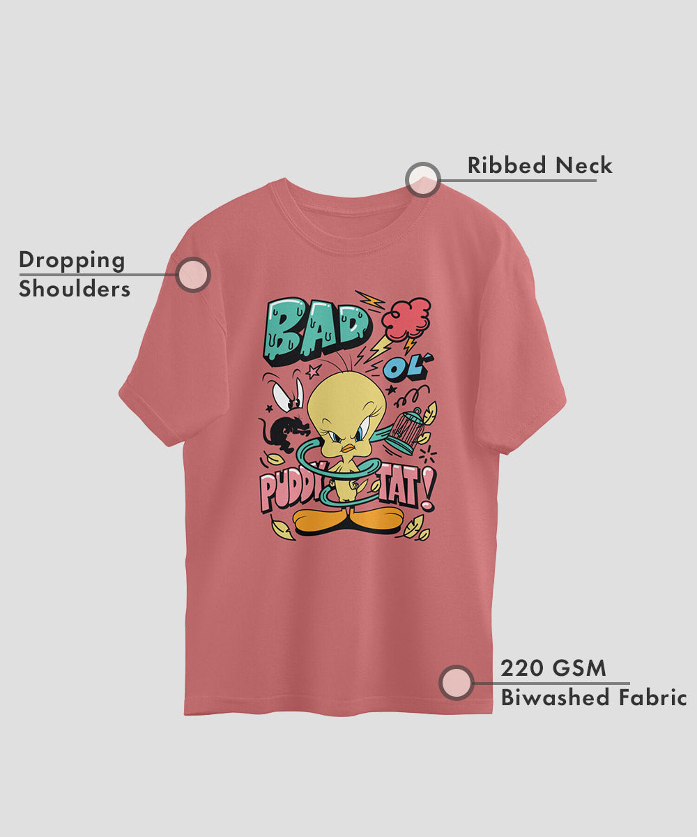 Looney Tunes : Tweety Bad Puddy Oversized T-shirt