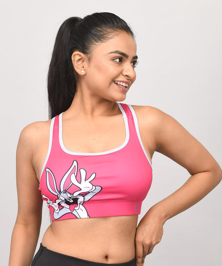 Buy cartoon sports bras online in India. Buy Pink workout bra for Gym and Yoga online. Shop Official Looney Tunes merchandise at Athlizur