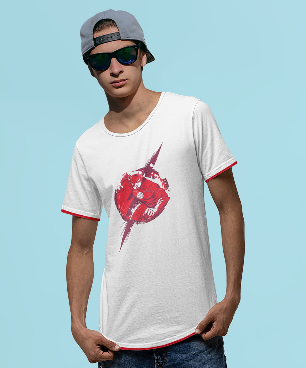 Buy The Flash T-shirt for men online in India. Official The Flash Merchandise by Athlizur. Shop for official DC Comics merchandise and t-shirts online. White T-shirt for men with Flash print