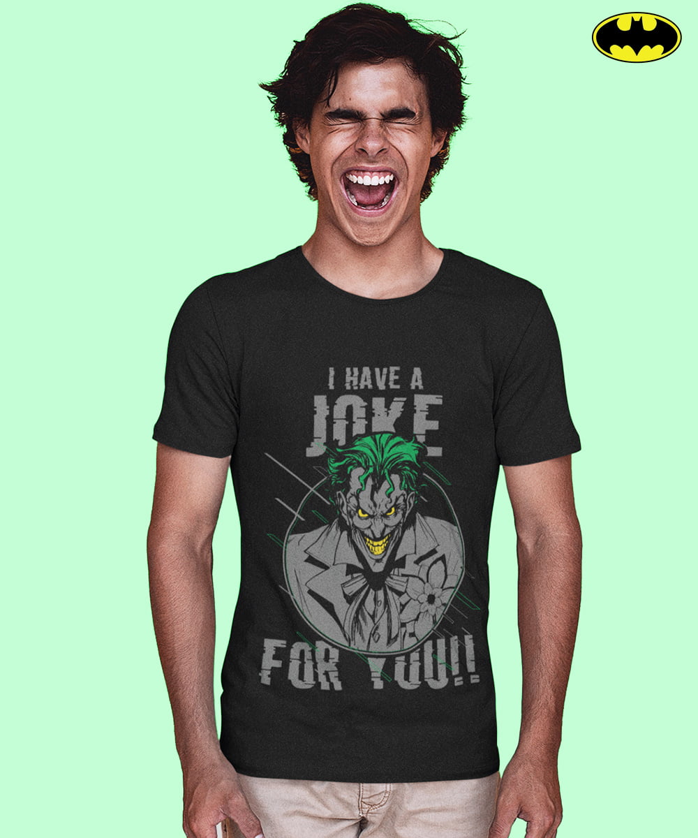 Buy Black T-shirt for men. Buy Sustainable Fabric t-shirt. Shop for organic cotton t-shirts online in India. Buy the Joker t-shirt online at Athlizur. Official batman merchandise. Official dc comics merchandise online