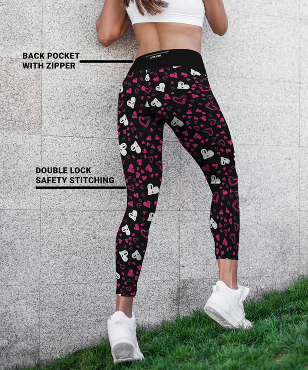 Workout Romance High Waist Leggings, Printed Yoga Pants